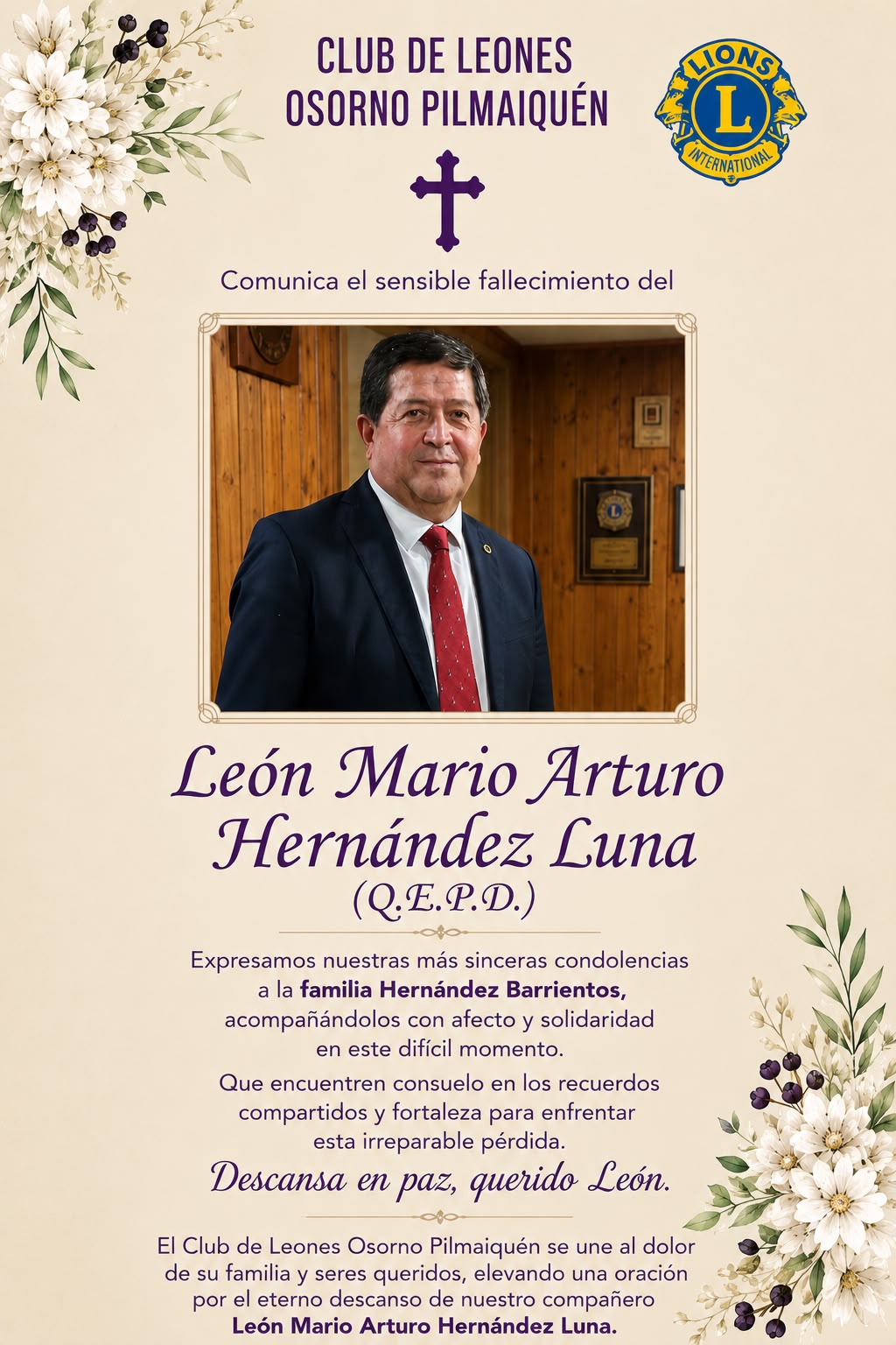 Profundo pesar en nuestro club
